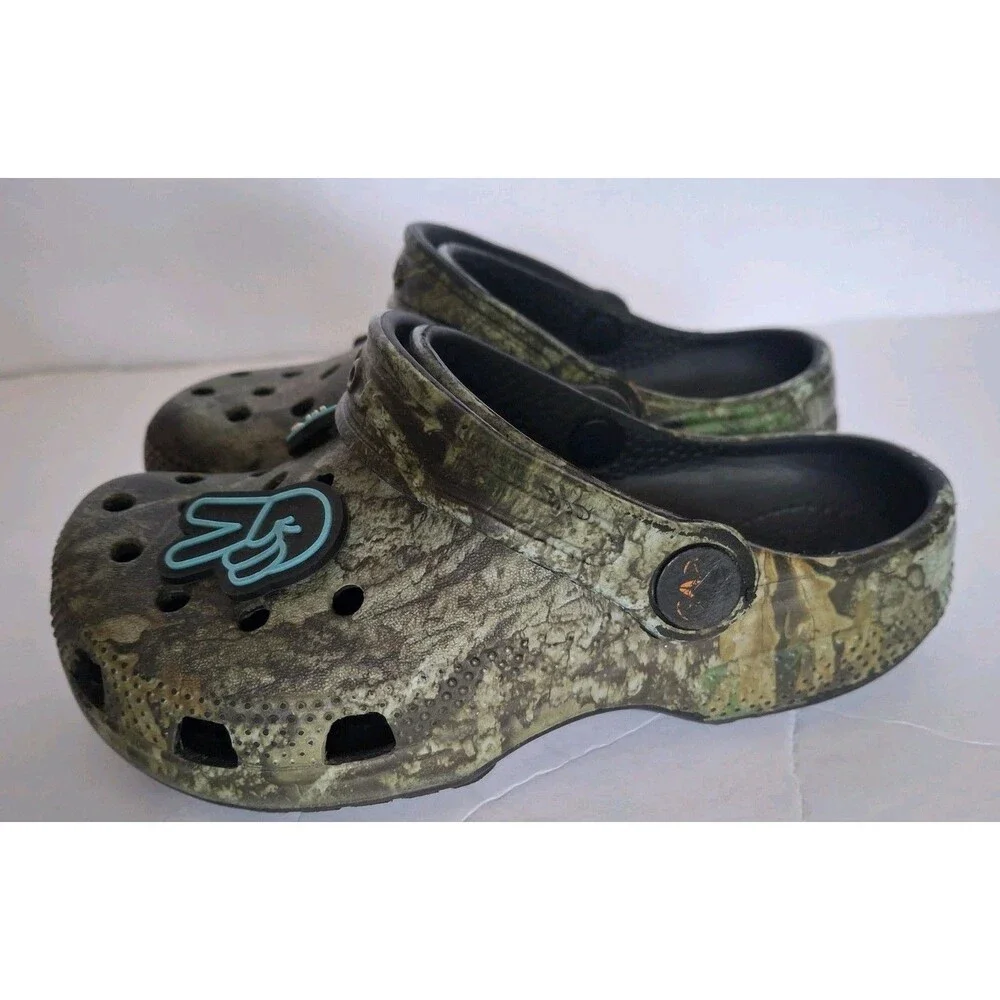 Crocs Kids Realtree APX Clog Shoes Camouflage Youth Size C12 Slip On Slides
